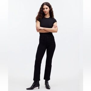 NWT Madewell Black Kick Crop Jeans